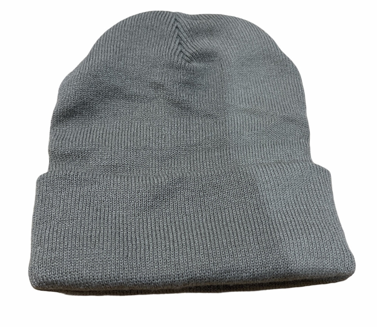 Grey Plain Beanie - Unisex Warm Winter Knit Hat (One Size)