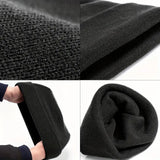 3x Black Plain Beanie Bulk Pack - Unisex Warm Winter Knit Hat (One Size)