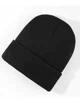 3x Black Plain Beanie Bulk Pack - Unisex Warm Winter Knit Hat (One Size)