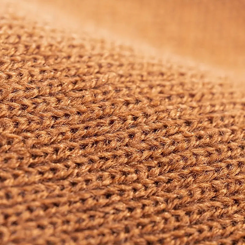 Plain Brown Beanie - Unisex Warm Winter Knit Hat (One Size)