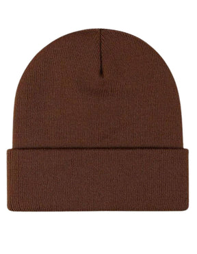 Plain Brown Beanie - Unisex Warm Winter Knit Hat (One Size)