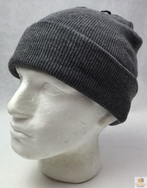 Plain Charcoal Grey Beanie - Unisex Warm Winter Knit Hat (One Size)