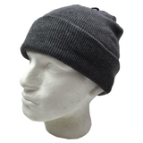 Plain Charcoal Grey Beanie - Unisex Warm Winter Knit Hat (One Size)
