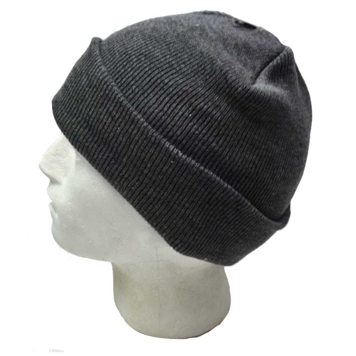 Plain Charcoal Grey Beanie - Unisex Warm Winter Knit Hat (One Size)