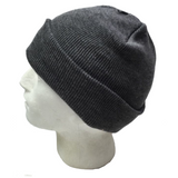 Plain Charcoal Grey Beanie - Unisex Warm Winter Knit Hat (One Size)