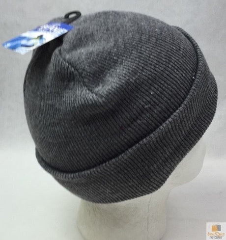 Plain Charcoal Grey Beanie - Unisex Warm Winter Knit Hat (One Size)