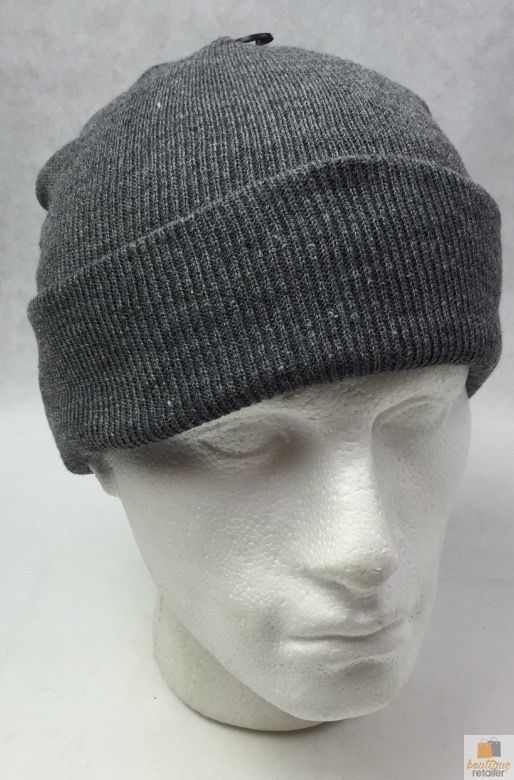 Plain Charcoal Grey Beanie - Unisex Warm Winter Knit Hat (One Size)