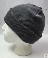 Plain Charcoal Grey Beanie - Unisex Warm Winter Knit Hat (One Size)