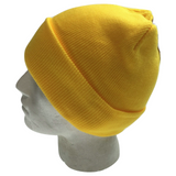 Plain Yellow Beanie - Unisex Warm Winter Knit Hat (One Size)