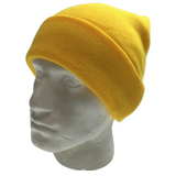 Plain Yellow Beanie - Unisex Warm Winter Knit Hat (One Size)