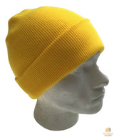 Plain Yellow Beanie - Unisex Warm Winter Knit Hat (One Size)