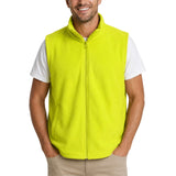 Hi Vis Full Zip Polar Fleece Safety Vest - Fluro Yellow (UPF 50+ Workwear)