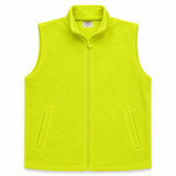 Hi Vis Full Zip Polar Fleece Safety Vest - Fluro Yellow (UPF 50+ Workwear)