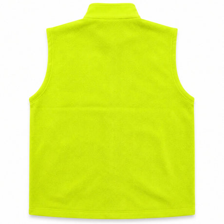 Hi Vis Full Zip Polar Fleece Safety Vest - Fluro Yellow (UPF 50+ Workwear)