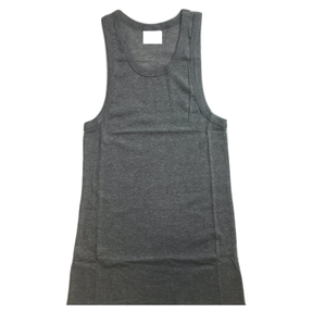 Mens PLAIN SINGLET 100% Cotton Blank Slim Tank Top Gym Basic Casual S-3XL - Navy