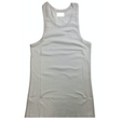 Mens 100% Cotton Plain Singlet Tank Top - Basic Slim Gym Top - White