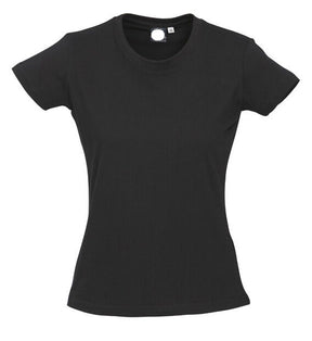 Womens 100% Cotton Plain Short Sleeve T-Shirt - Black (Basic Ladies Top)