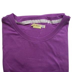 Womens 100% Cotton Plain T-Shirt (Short Sleeve Basic Ladies Top Blank Tee) - Faded Purple