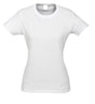 Womens 100% Cotton Plain T-Shirt (Short Sleeve Basic Ladies Top Blank Tee) - White
