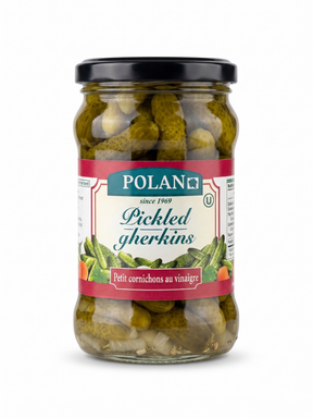 280g Polan Pickled Cucumbers Gherkins (Cornichons in Vinegar) in Glass Jar - Product of Poland