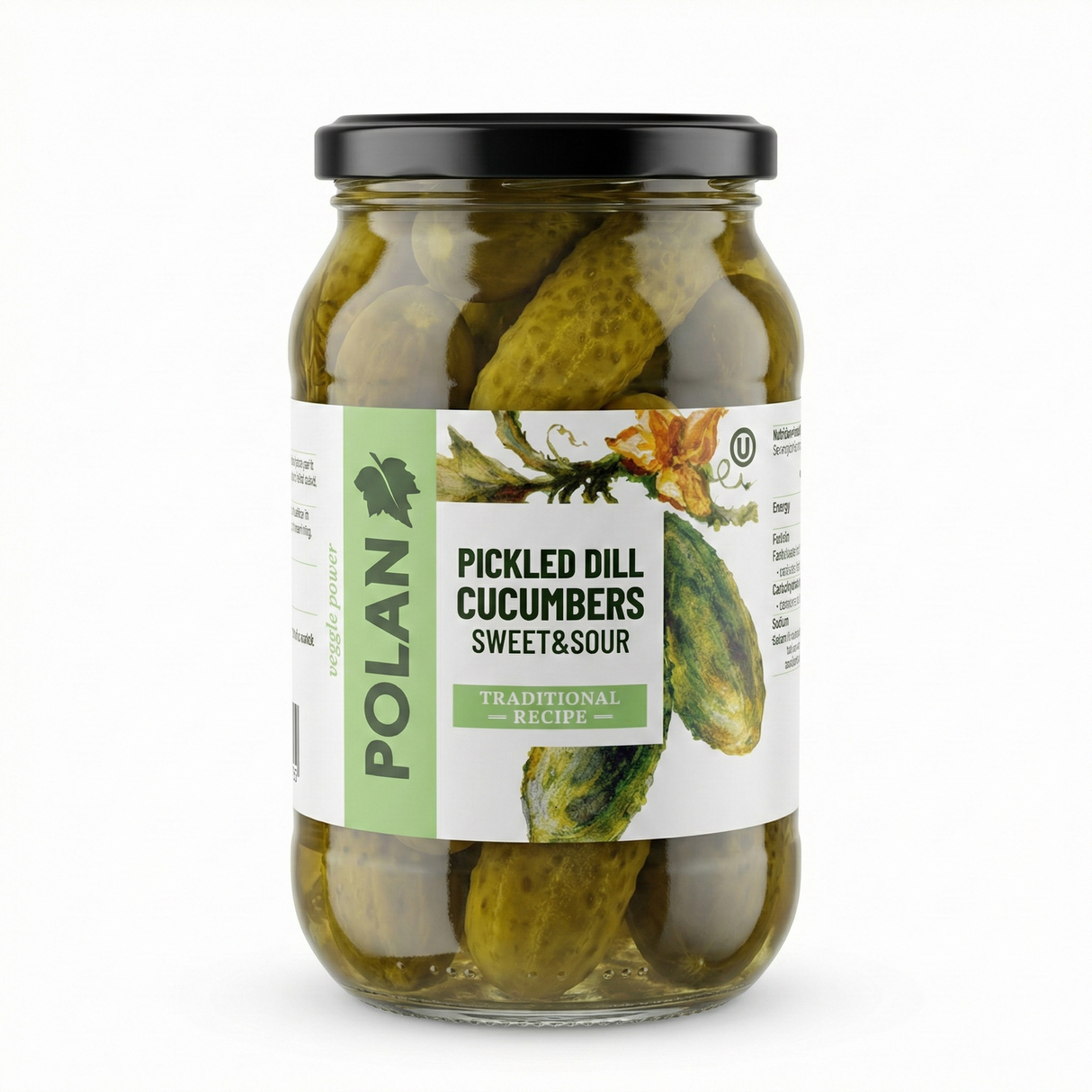 3x 860g (2.58kg) Polan Pickled Dill Cucumbers Sweet & Sour in Glass Jar - Product of Poland