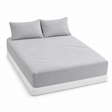 100% Egyptian Flannelette Cotton King Fitted Sheet Set & Pillow Cases in Plain Grey