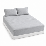 100% Egyptian Flannelette Cotton King Fitted Sheet Set & Pillow Cases in Plain Grey