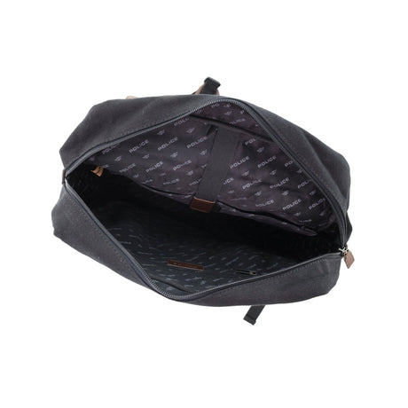 POLICE Messenger Backpack Bag with Laptop Computer Sleeve in Black