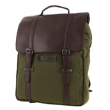 POLICE Messenger Backpack Bag with Laptop Computer Sleeve in Dark Olive