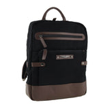 Police Wings Mens Canvas Backpack Bag with Laptop Computer Sleeve in Black