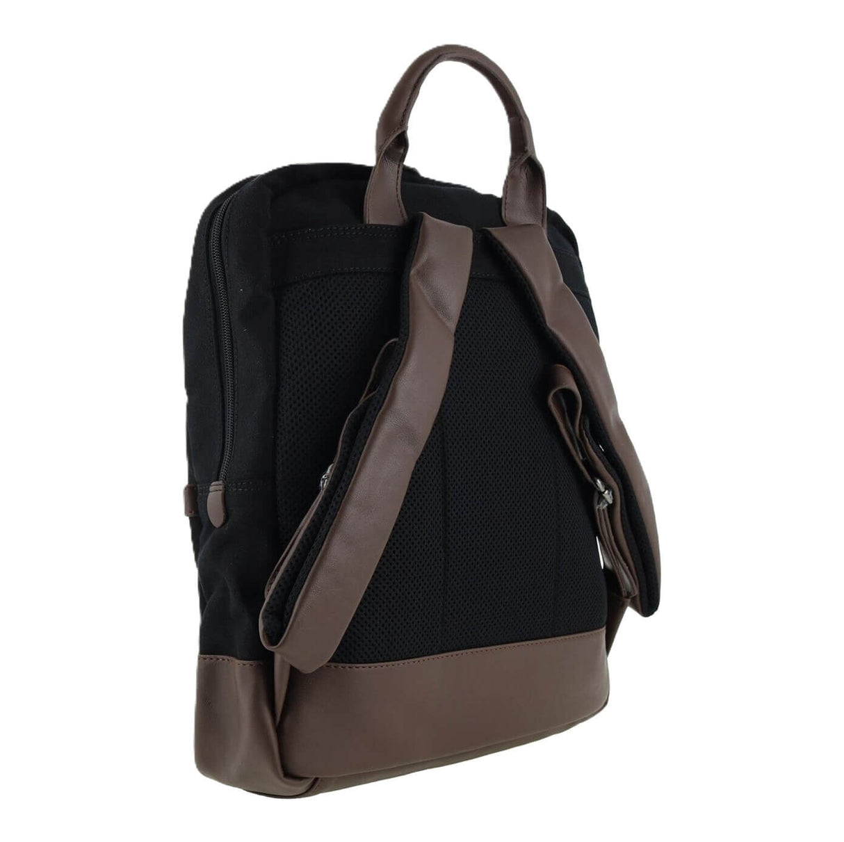 Police Wings Mens Canvas Backpack Bag with Laptop Computer Sleeve in Black