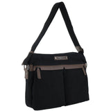 POLICE Wings Canvas Mens Messenger Business Bag w/ Laptop Computer Section in Black