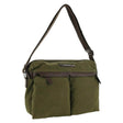 POLICE Wings Canvas Mens Messenger Business Bag w/ Laptop Computer Section in Dark Olive