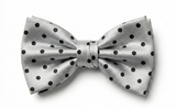 Formalaties Luxury Satin Polka Dot Bow Tie in Silver/Black
