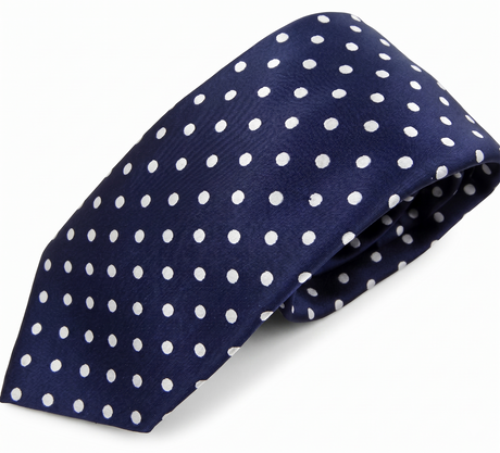 Formalaties Polka Dot 7cm Satin Tie in Navy/White