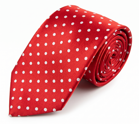 Formalaties Polka Dot 8cm Mens Satin Tie in Red/White