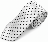 Formalaties Polka Dot 8cm Mens Satin Tie in Silver/Black