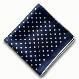 Formalaties Luxury Satin Navy/White Pocket Square (Polka Dot Handkerchief)