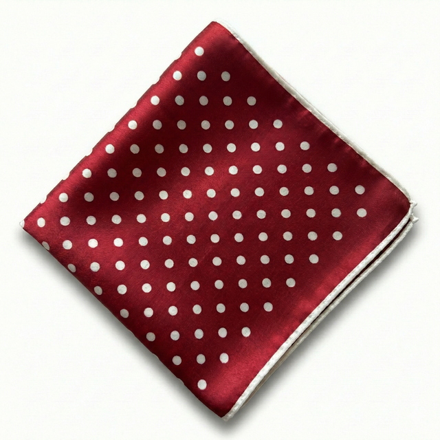 Formalaties Luxury Satin Red/White Pocket Square (Polka Dot Handkerchief)