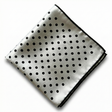 Formalaties Luxury Satin Silver/Black Pocket Square (Polka Dot Handkerchief)