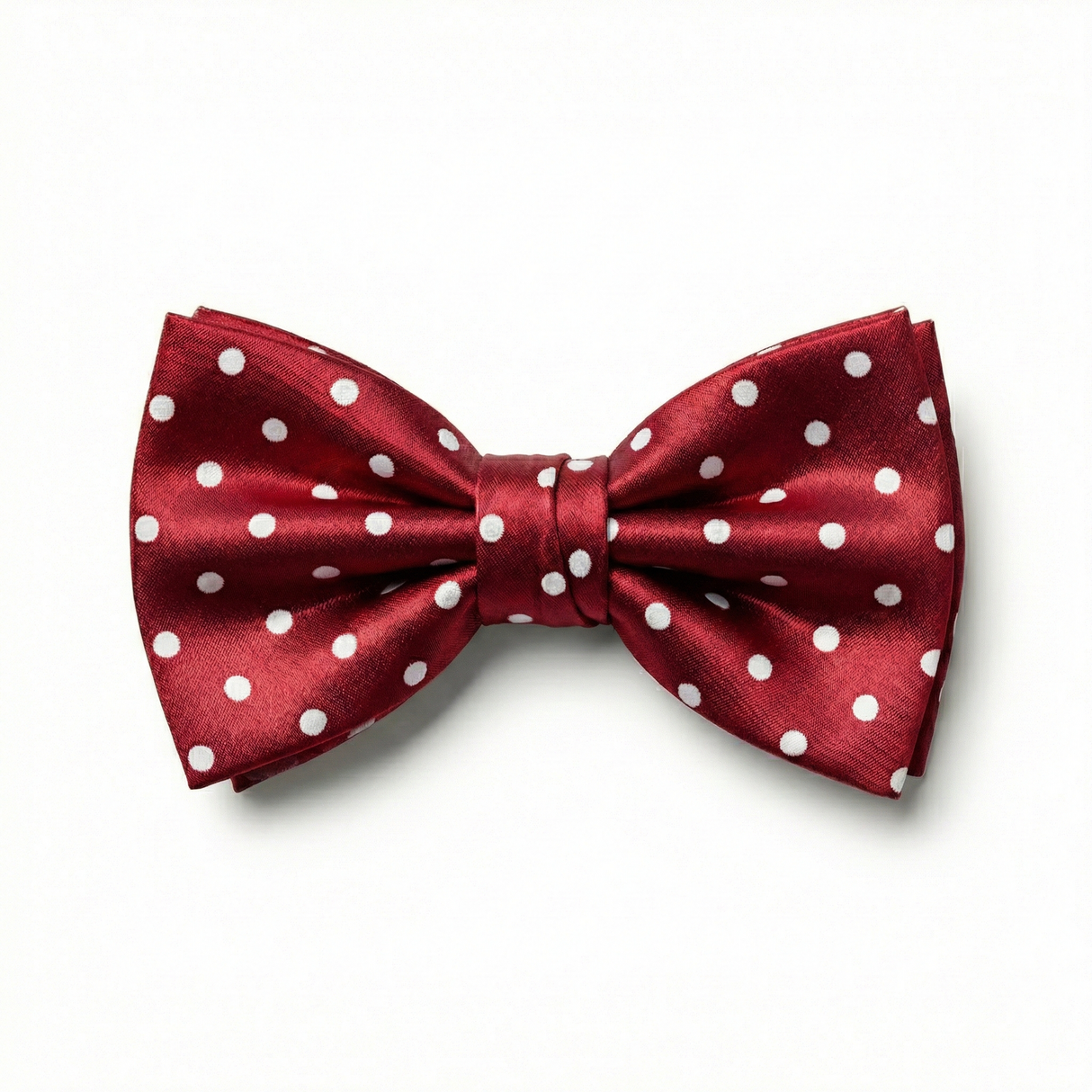 Formalaties Luxury Satin Polka Dot Hank Pocket Square & Bow Tie in Red/White
