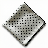 Formalaties Luxury Satin Polka Dot Hank Pocket Square & Bow Tie in Silver/Black