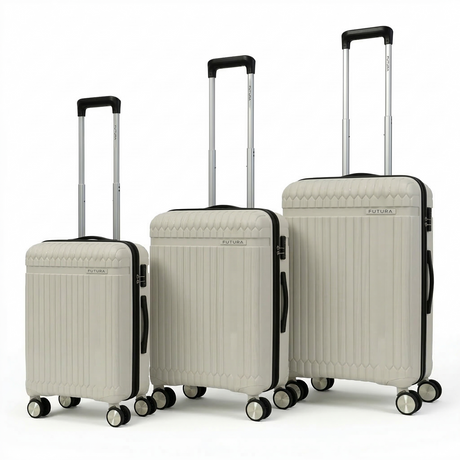 FUTURA 3pcs Set Luggage Trolley Suitcases Travel Bags 20/24/28" - Bone