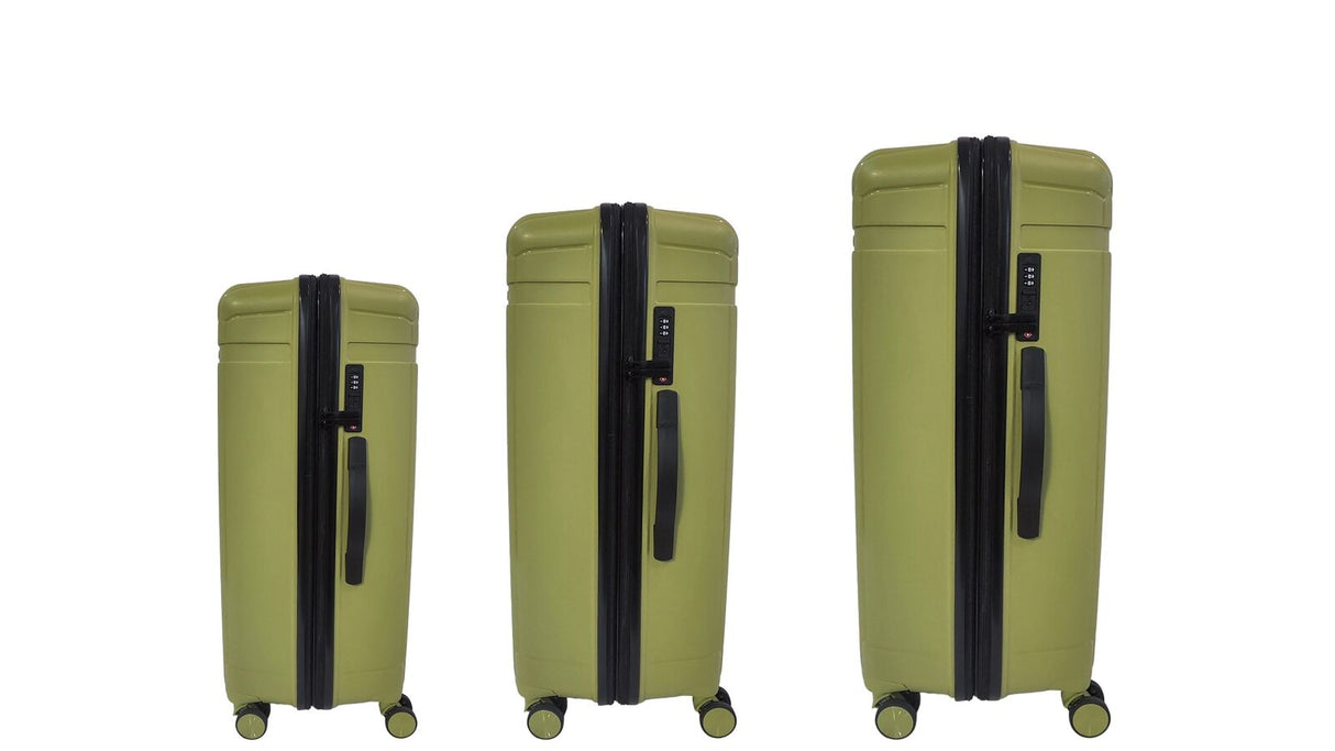 FUTURA 3pcs Set Luggage Trolley Suitcases Travel Bags 20/24/28" - Olive