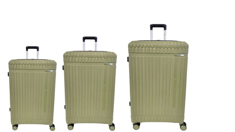 FUTURA 3pcs Set Luggage Trolley Suitcases Travel Bags 20/24/28" - Olive