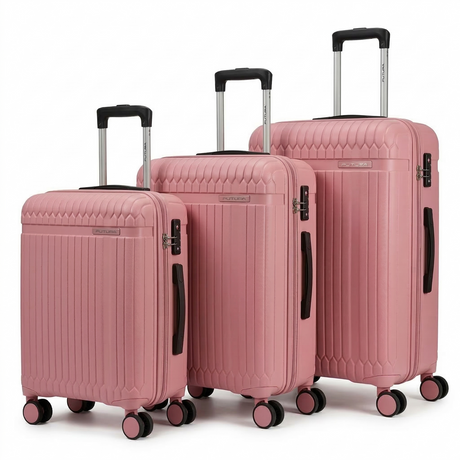 FUTURA 3pcs Set Luggage Trolley Suitcases Travel Bags 20/24/28" - Pastel Pink