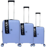 FUTURA Hardshell 3-Piece Luggage Bag Set Travel Suitcase w/ TSA Locks in Pastel Blue