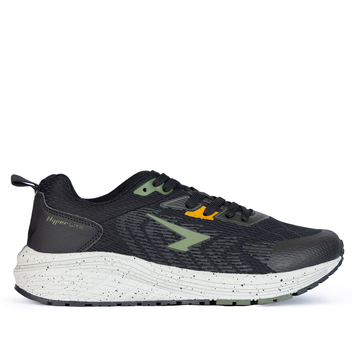 Sfida Prota Mens Lace Up Knit Runners - Black/Khaki (Running Shoes/Sneakers) - BLACK/KHAKI
