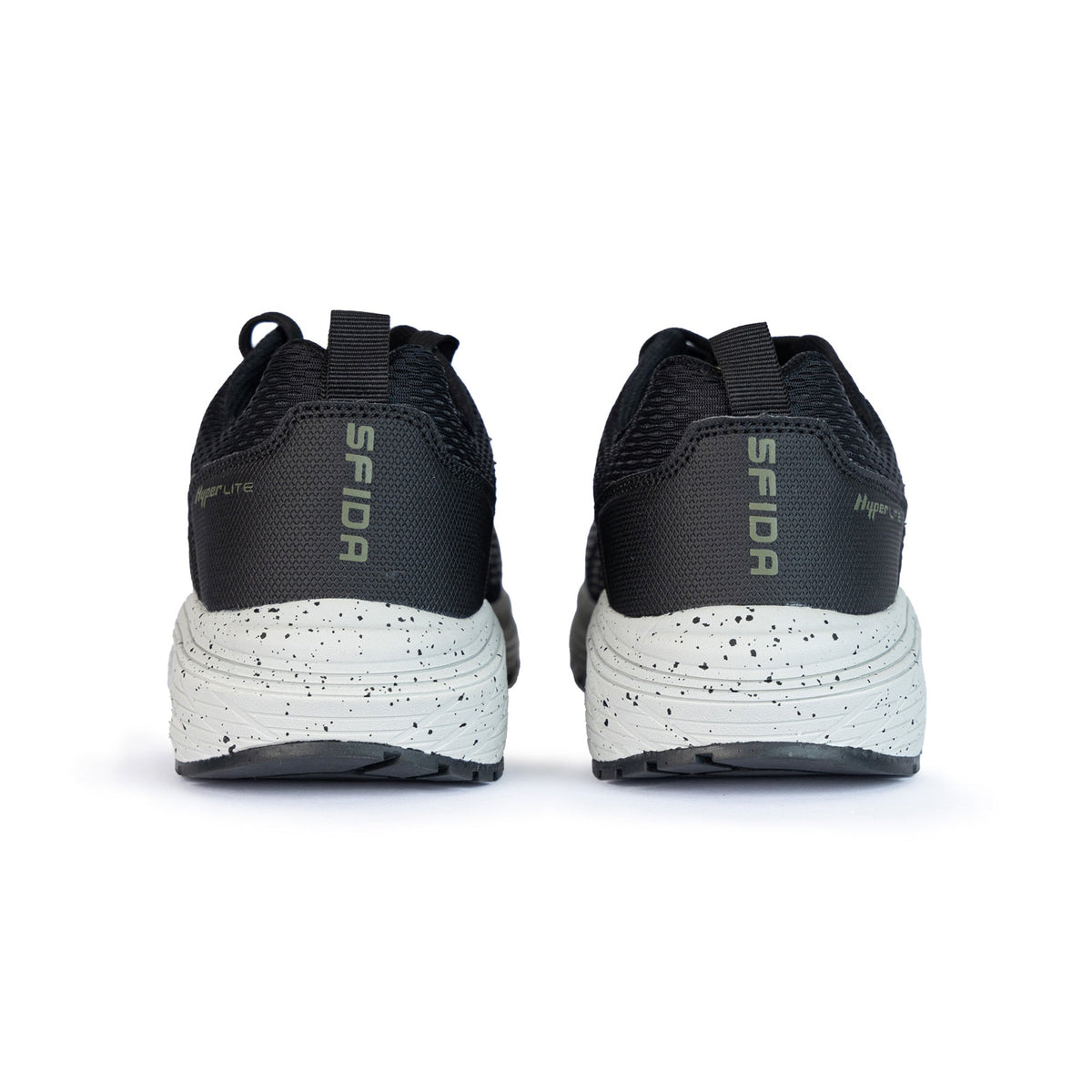 Sfida Prota Mens Lace Up Knit Runners - Black/Khaki (Running Shoes/Sneakers)