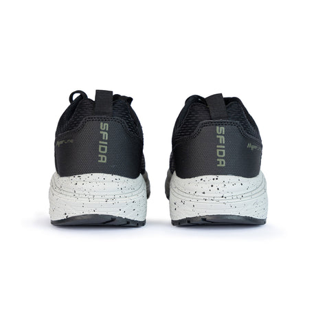 Sfida Prota Mens Lace Up Knit Runners - Black/Khaki (Running Shoes/Sneakers)